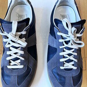 MAISON MARGIELA MEN'S 'REPLICA' LEATHER/SUEDE SNEAKERS BLACK/GREY US 8; EU 41